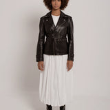 Lederjacke mit Gürtel
