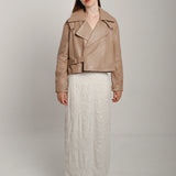 Cropped leather jacket