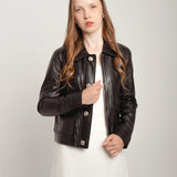 Lederjacke mit Knöpfen