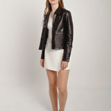 Lederjacke mit Knöpfen