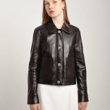 Lederjacke mit Knöpfen
