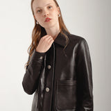 Lederjacke mit Knöpfen