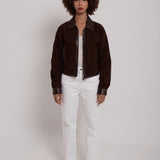 Suede bomber jacket