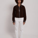 Suede bomber jacket