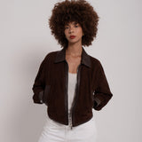 Suede bomber jacket