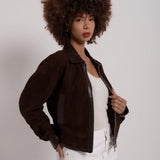 Suede bomber jacket